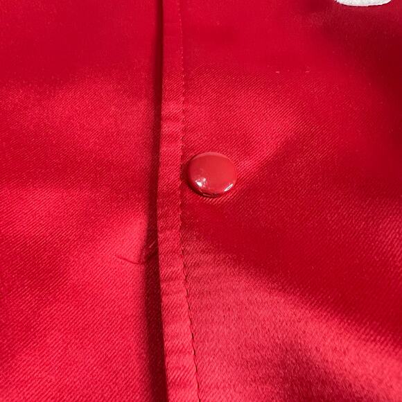 Philadelphia Phillies Red Satin Varsity Jacket Stewart & Strauss M MLB Letterman - Picture 8 of 10